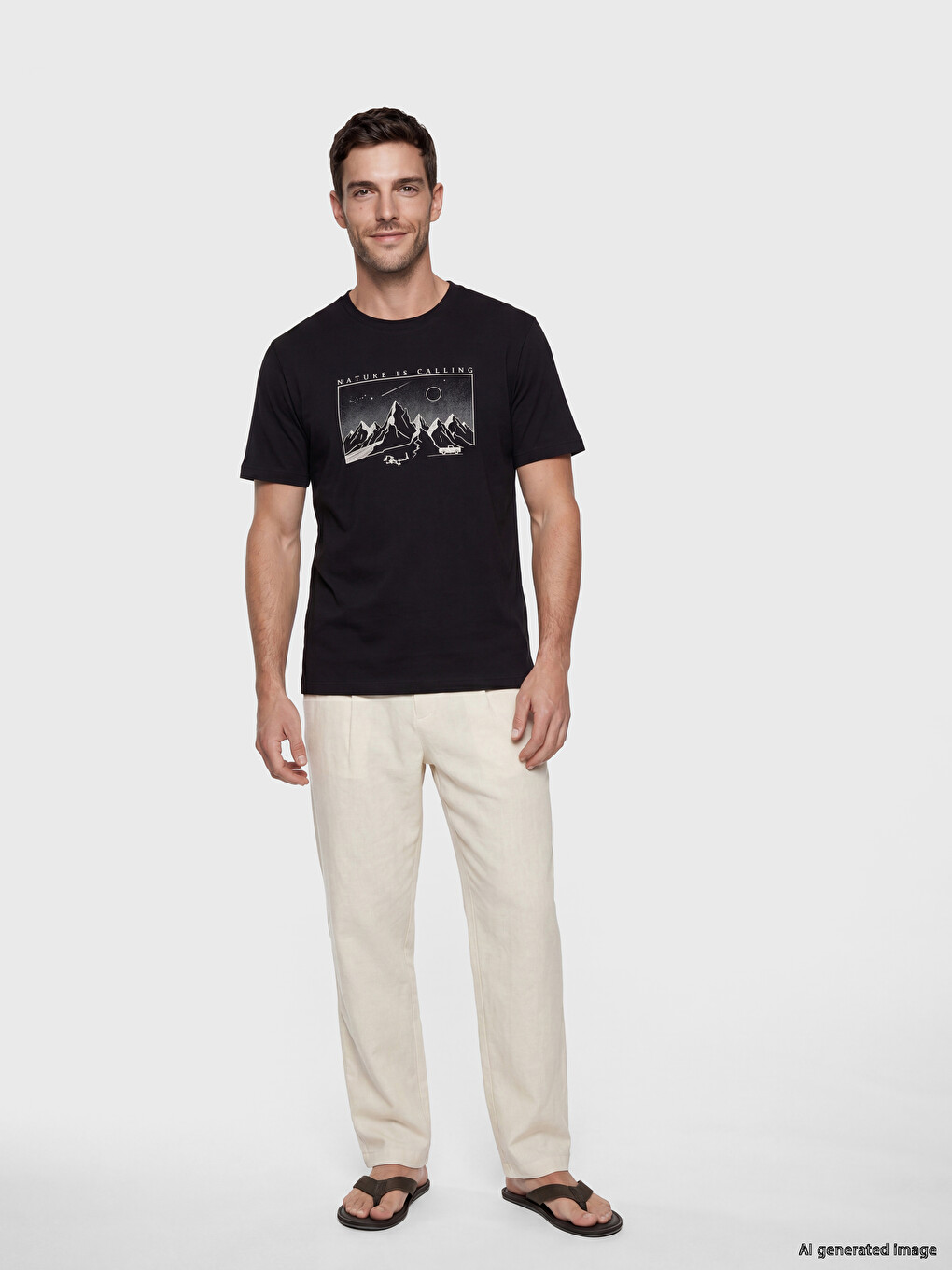 Crew Neck Printed Men's T-shirt-1