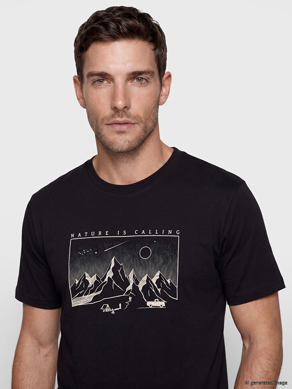 Crew Neck Printed Men's T-shirt-2