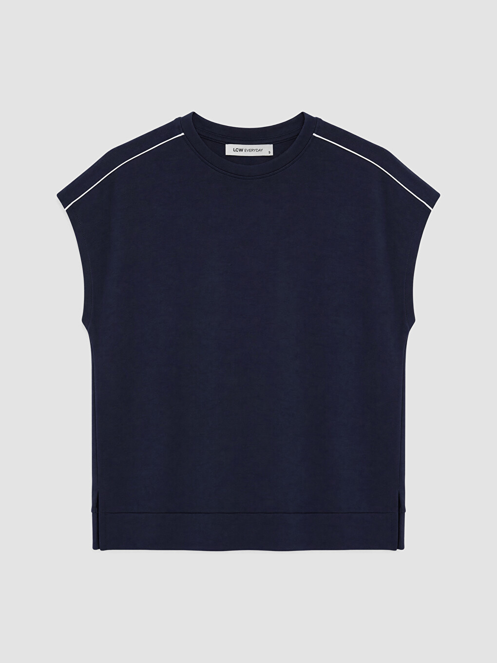 Lacivert Oversize Soft Touch Kadın Atlet-4