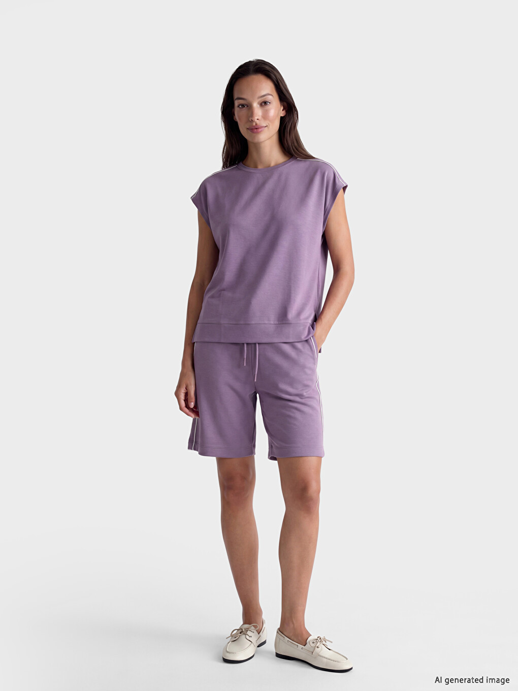 Oversize top majica bez rukava sa mekim dodirom za žene-1