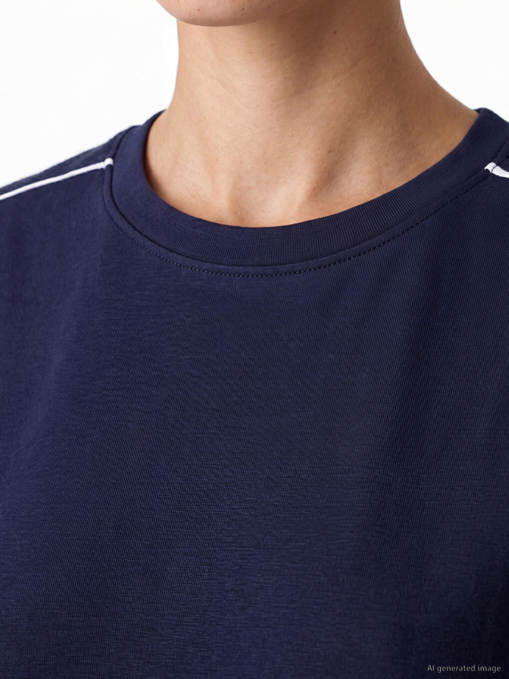 Lacivert Oversize Soft Touch Kadın Atlet-2