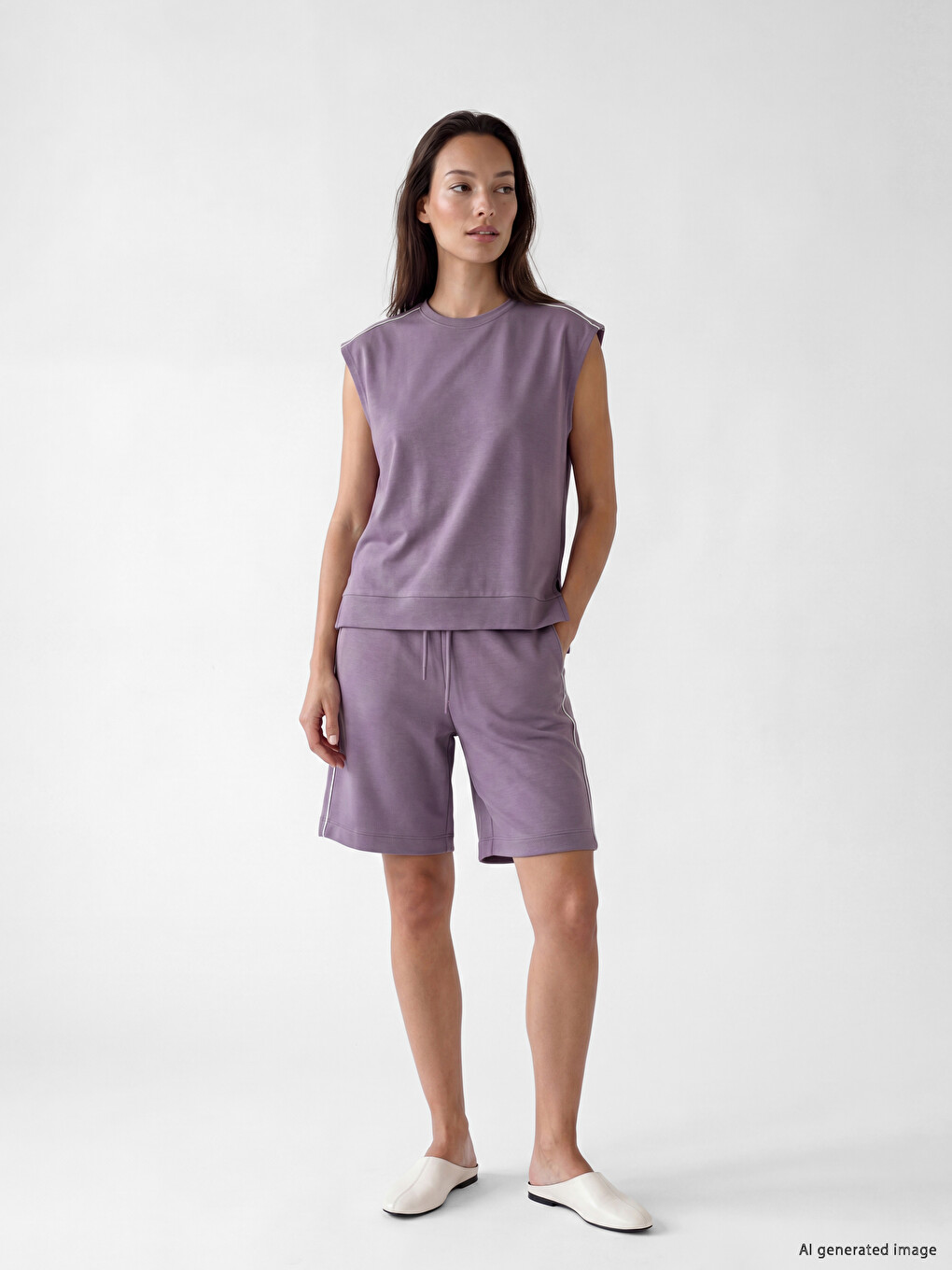 Elastic Waist Striped Soft Touch Women's Shorts