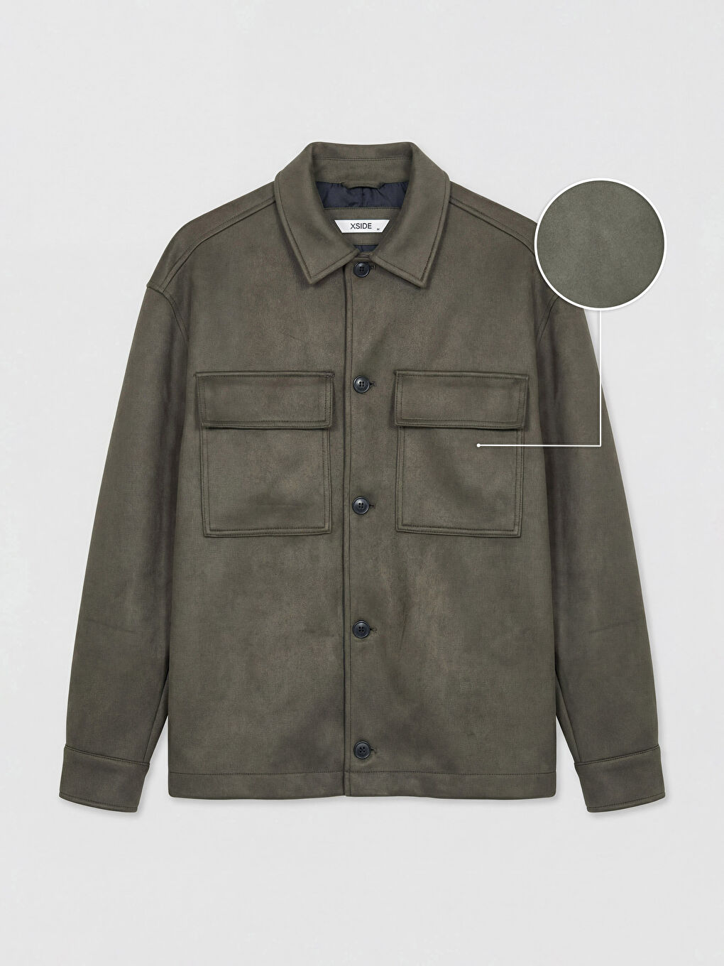 Haki Rahat Kalıp Gömlek Yaka Erkek Mont