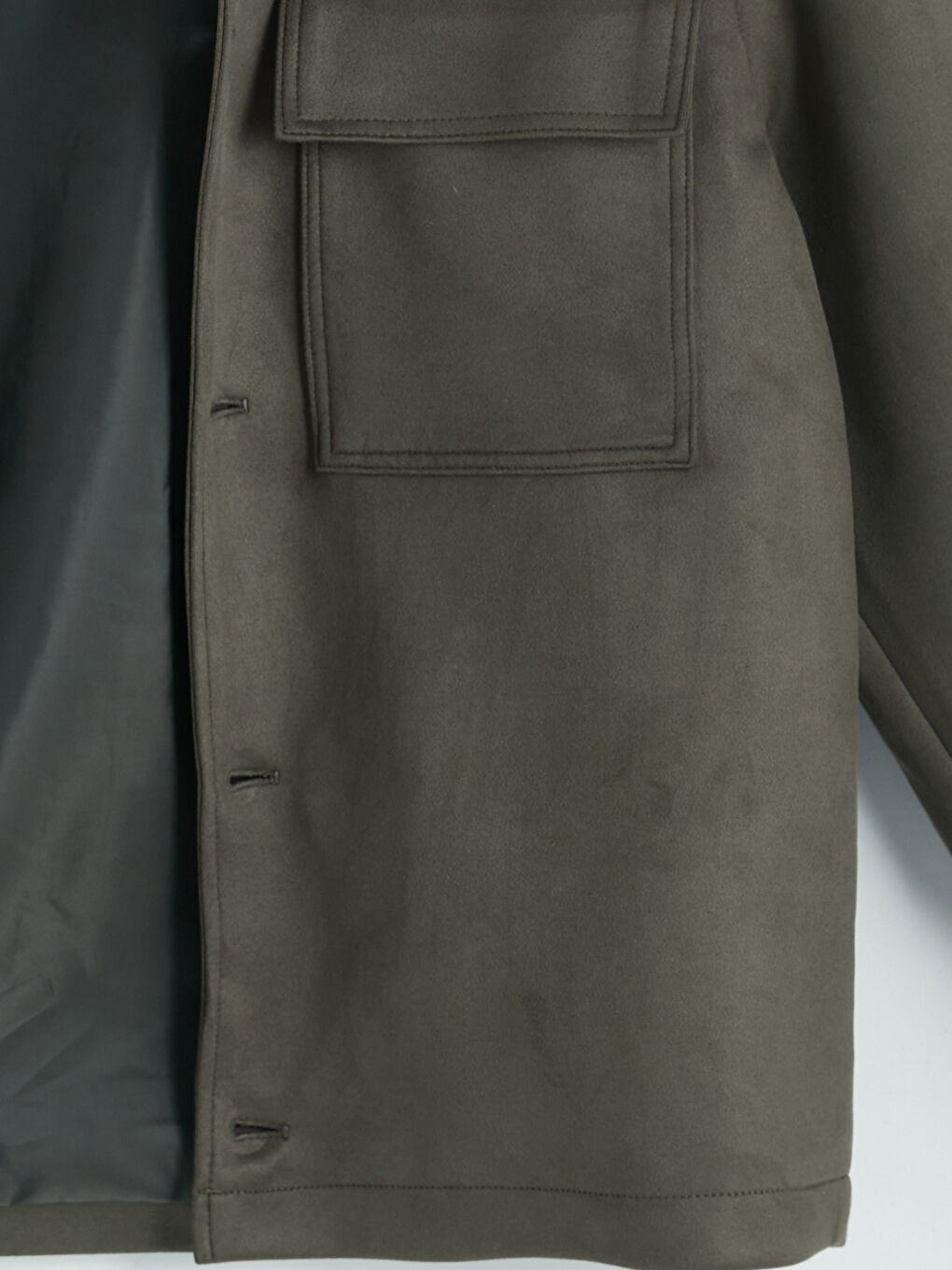 Haki Rahat Kalıp Gömlek Yaka Erkek Mont-3