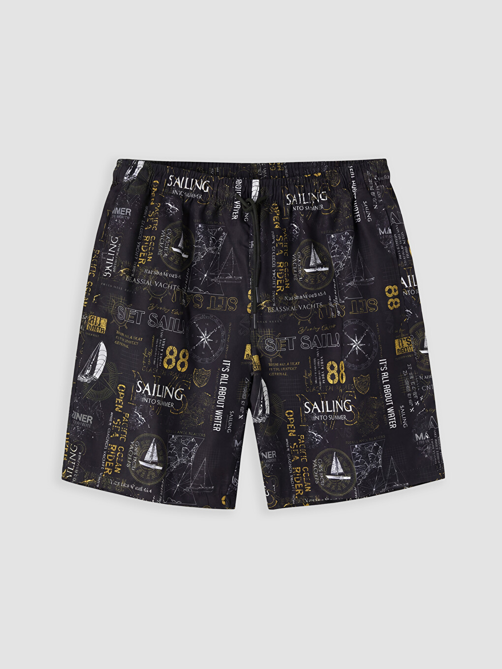 Knee Length Patterned Men's Swimming Shorts-4