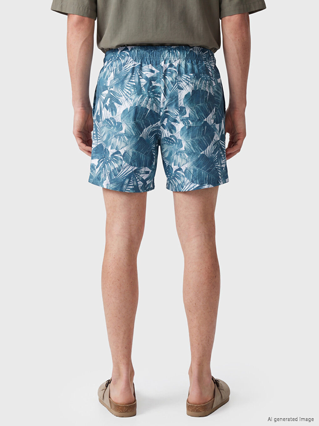 Short Patterned Men's Swimming Shorts-3
