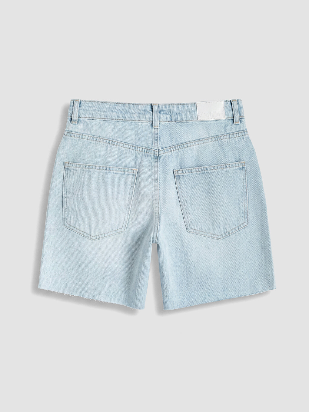 Mavi Yüksek Bel Bermuda Fit Kadın Jean Şort-2