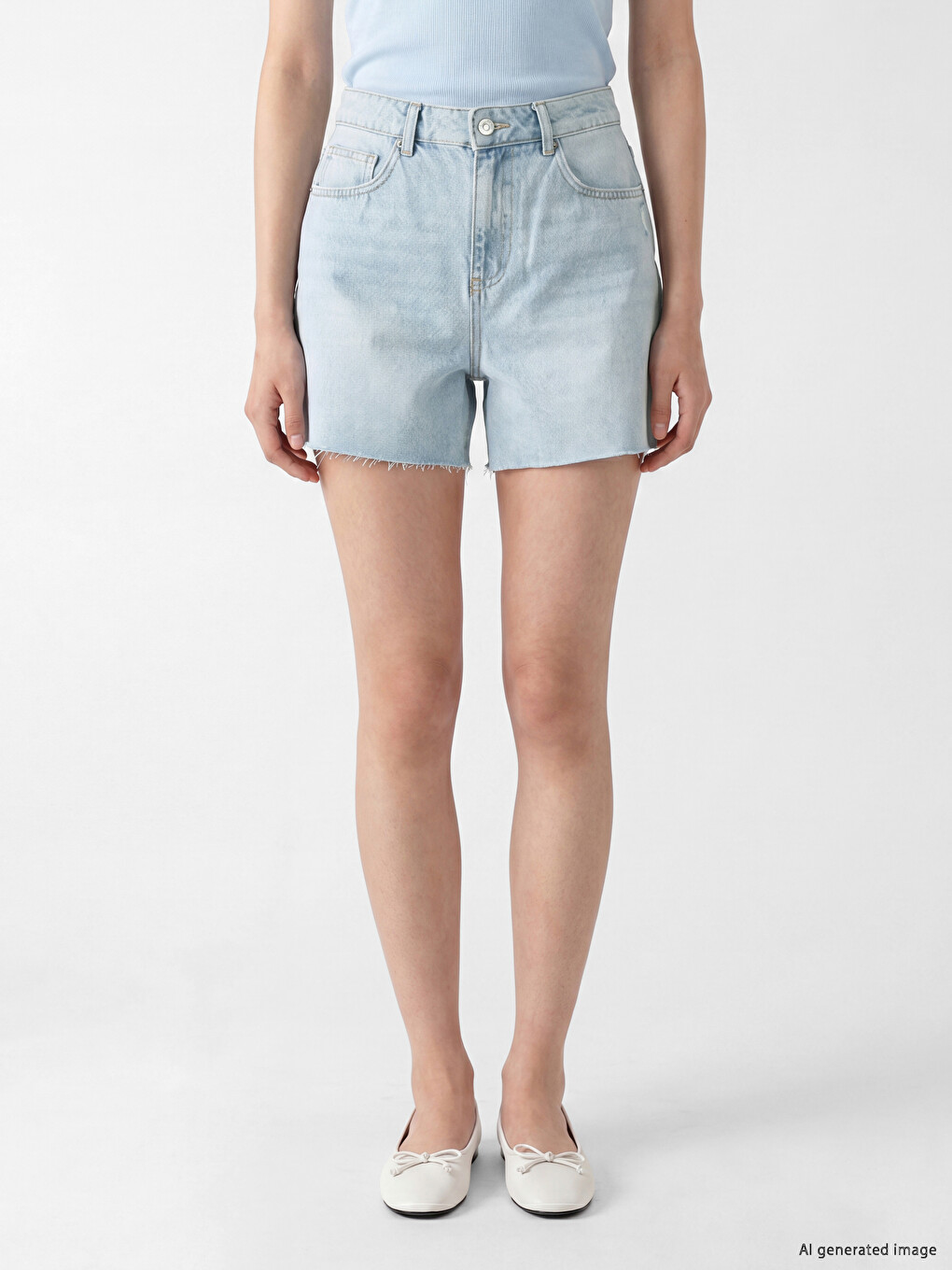 High Waisted Mom Fit Women's Denim Shorts-1