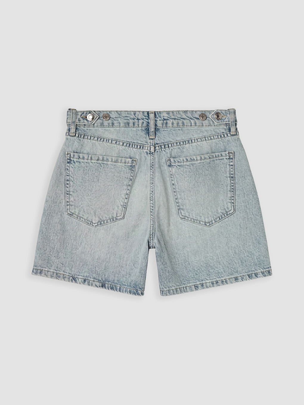 Mavi Yüksek Bel Mom Fit Kadın Jean Şort-1