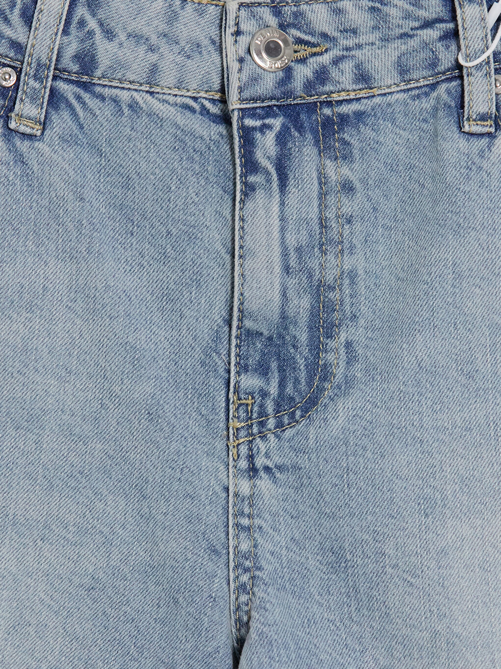 Mavi Yüksek Bel Mom Fit Kadın Jean Şort-1