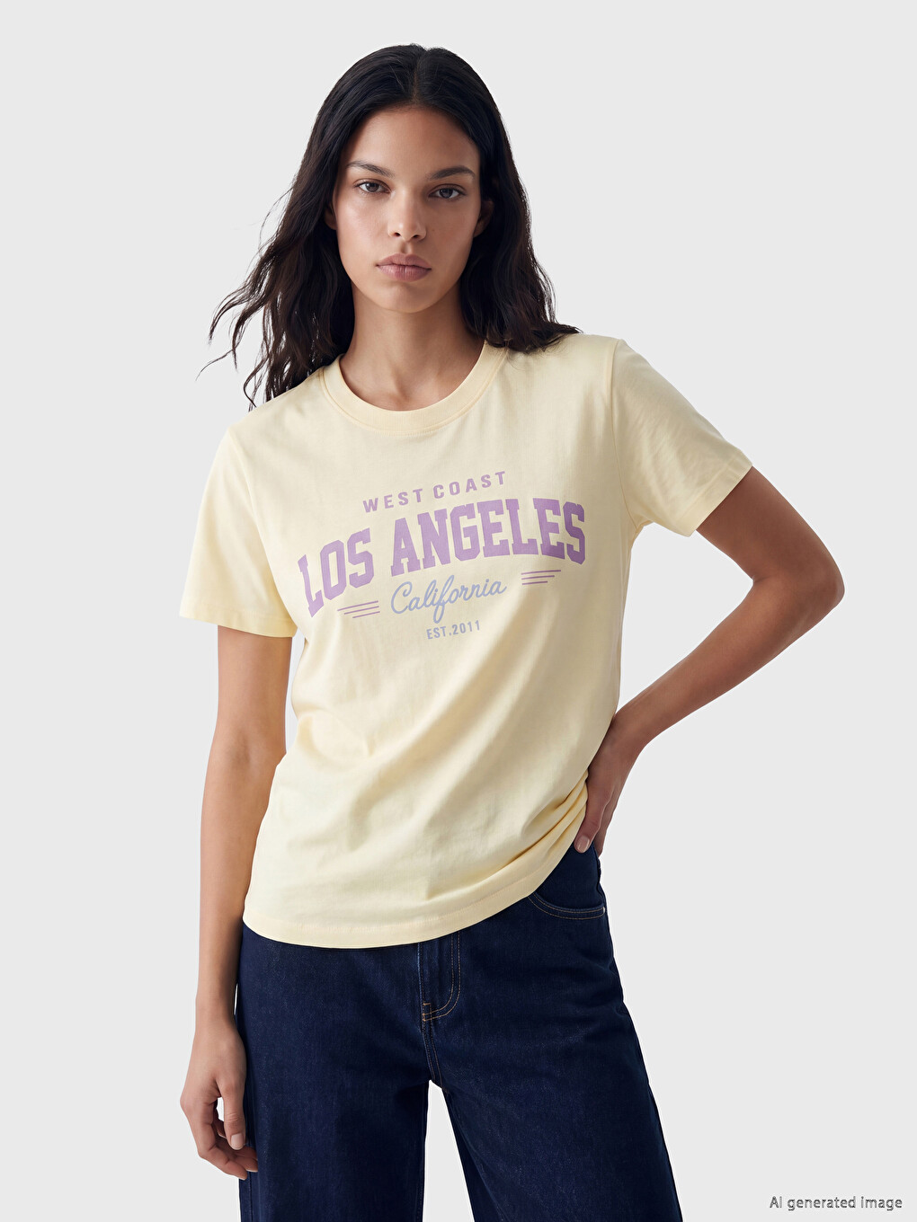 Crew Neck Printed Women's T-Shirt