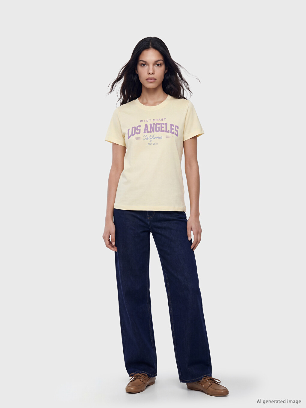 Crew Neck Printed Women's T-Shirt-1