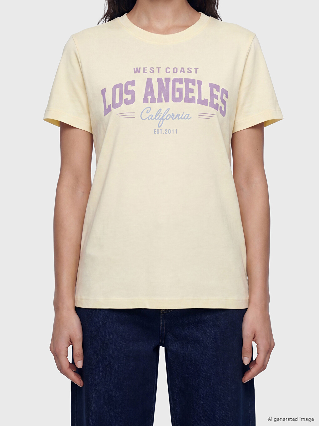Crew Neck Printed Women's T-Shirt-2