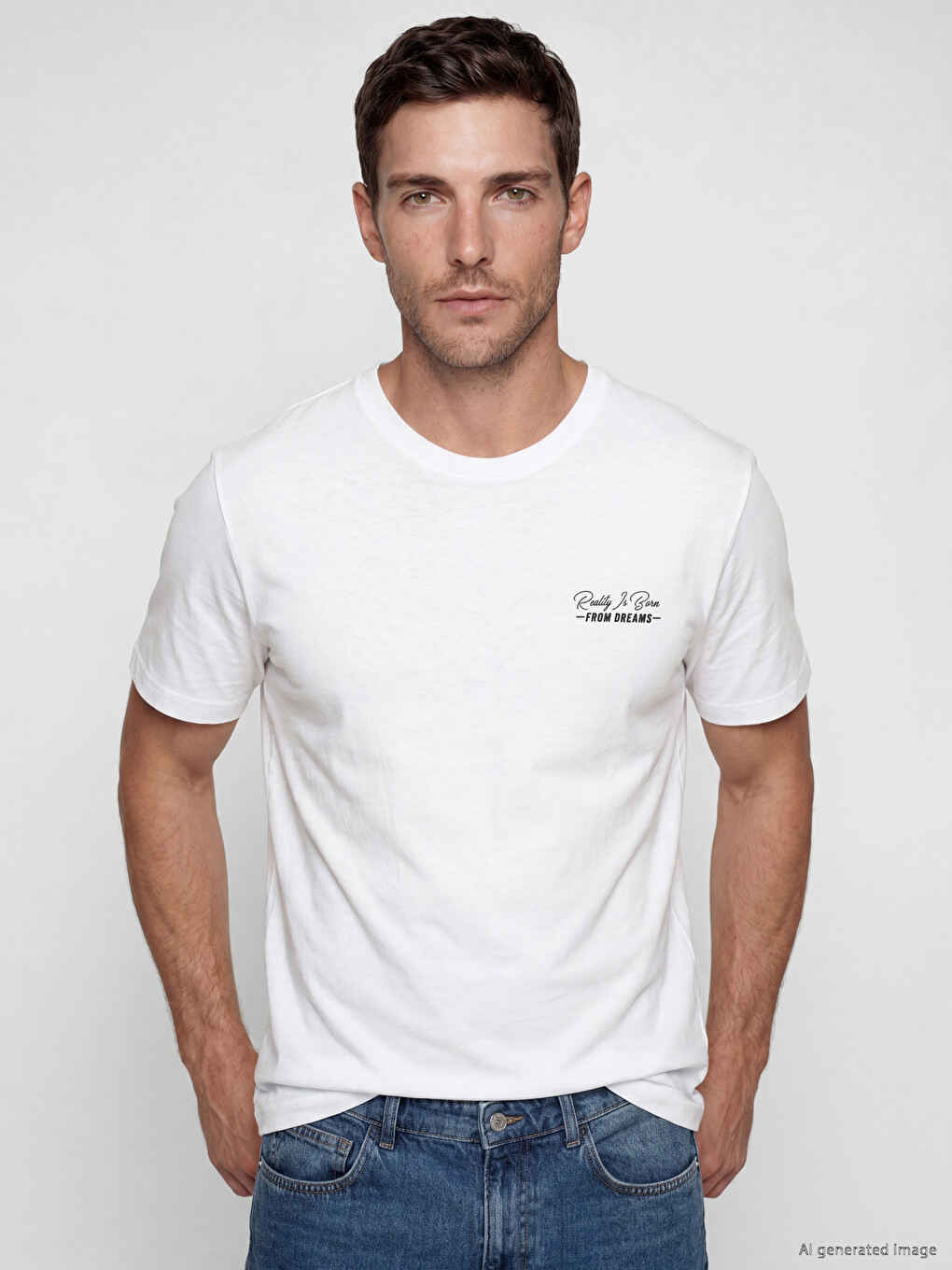 Crew Neck Printed Jersey Men's T-shirt