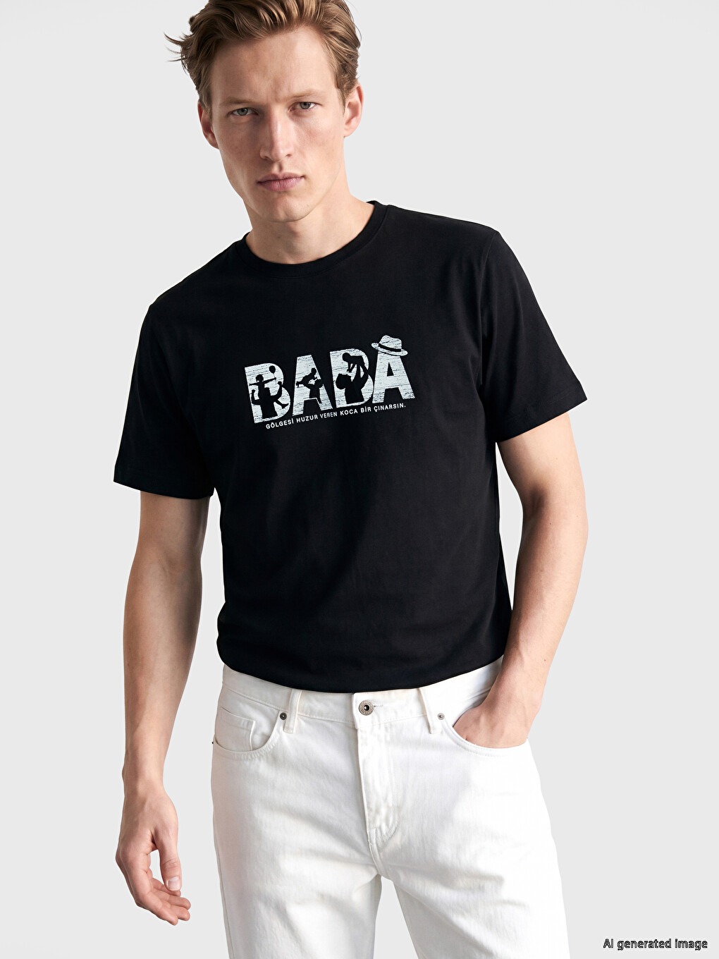 Crew Neck Father Printed Men's T-Shirt