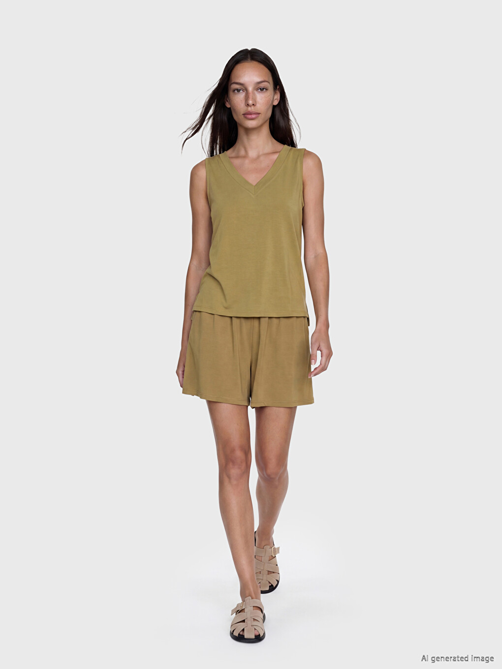 V Neck Modal Blend Women's Tank Top-1