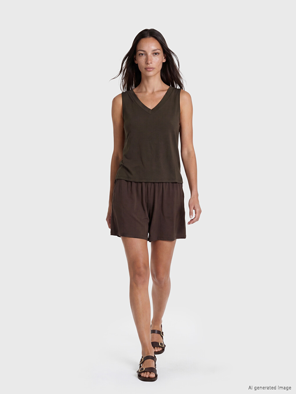 V Neck Modal Blend Women's Tank Top-1