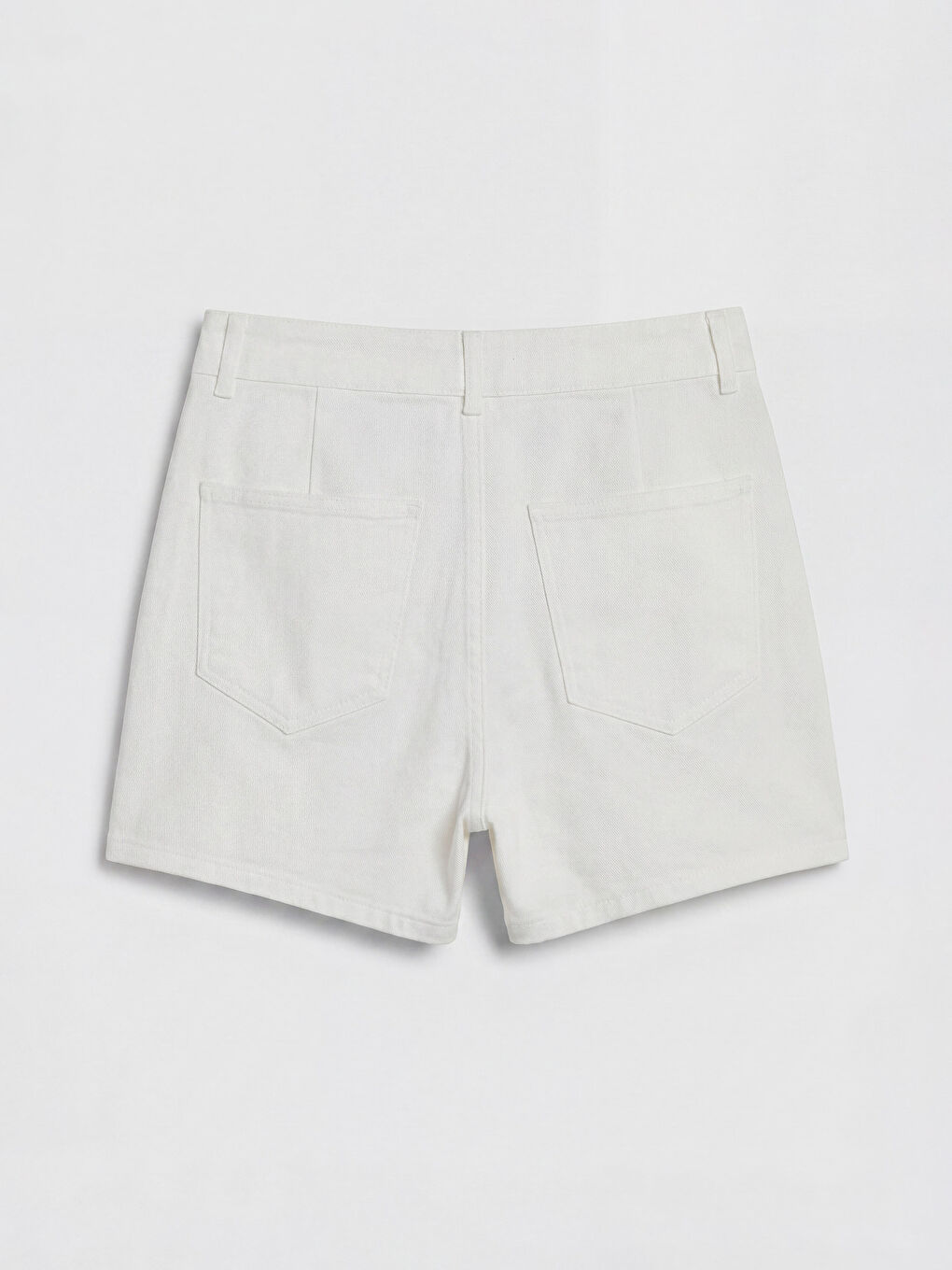 Beyaz Dar Fit Kadın Jean Şort Etek-1