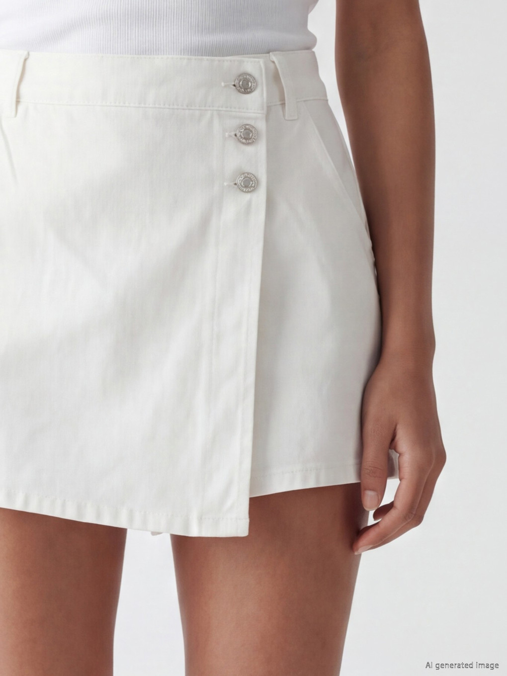 Slim Fit Women's Denim Overlay Shorts-2