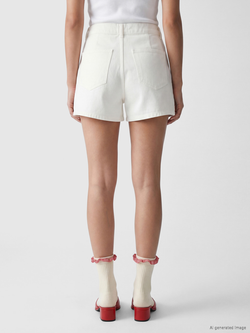 Slim Fit Women's Denim Overlay Shorts-3