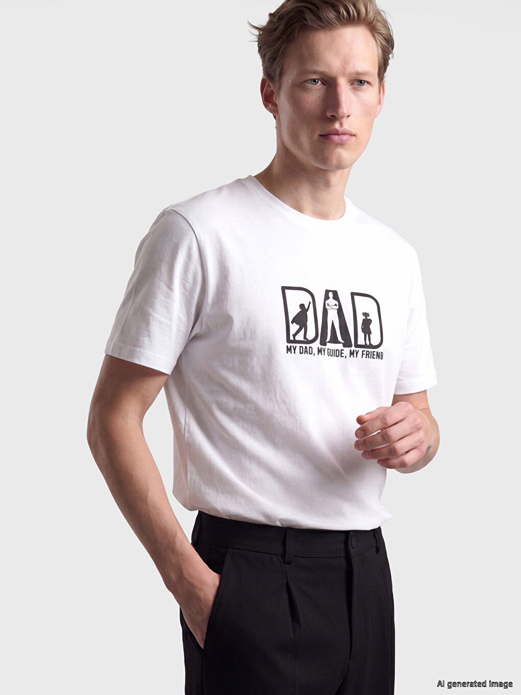 Rundhalsausschnitt Vater bedrucktes Herren T-Shirt