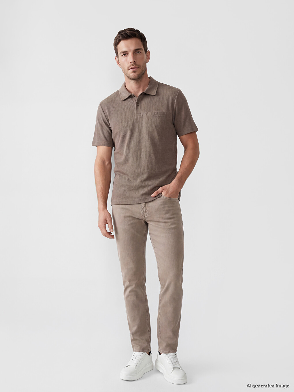 Polo Collar Men's Knitwear T-Shirt-1