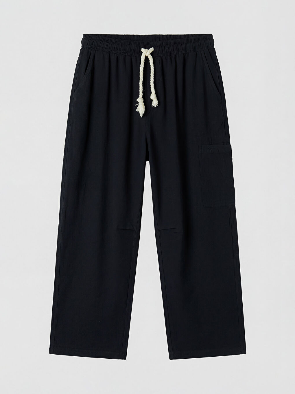 Siyah Regular Fit Erkek Kargo Pantolon-3