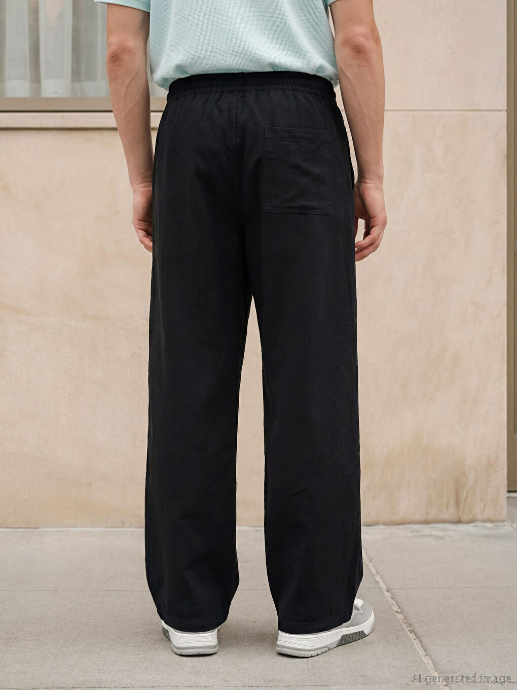 Siyah Regular Fit Erkek Kargo Pantolon-2