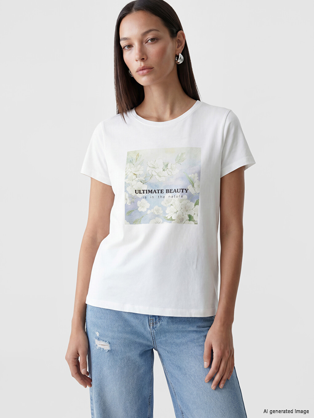 Woman White T-Shirt