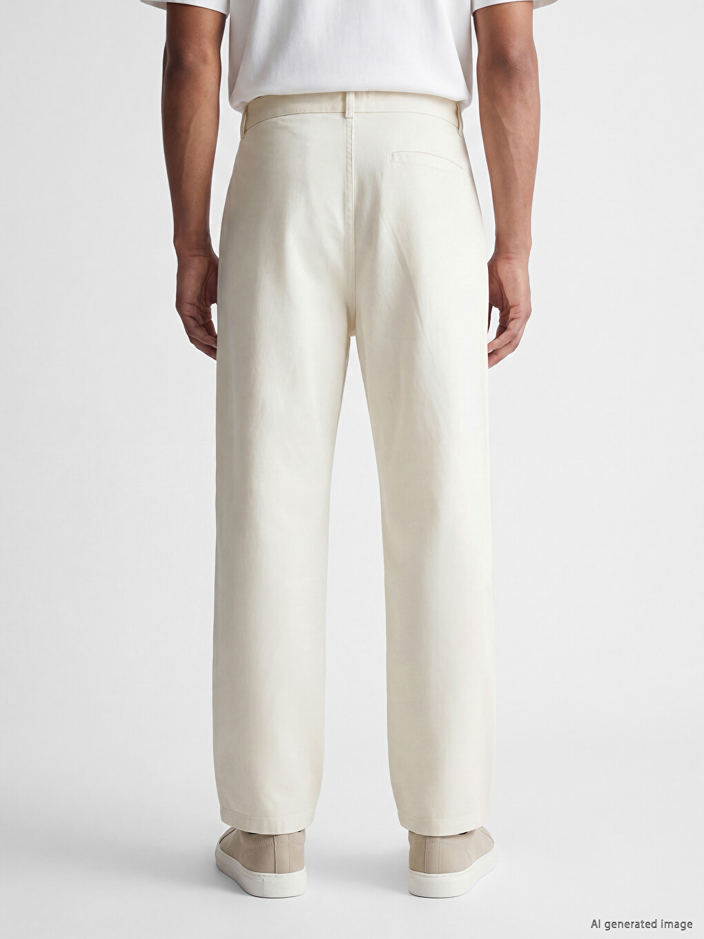 Ekru Regular Fit Kemerli Erkek Pantolon-6