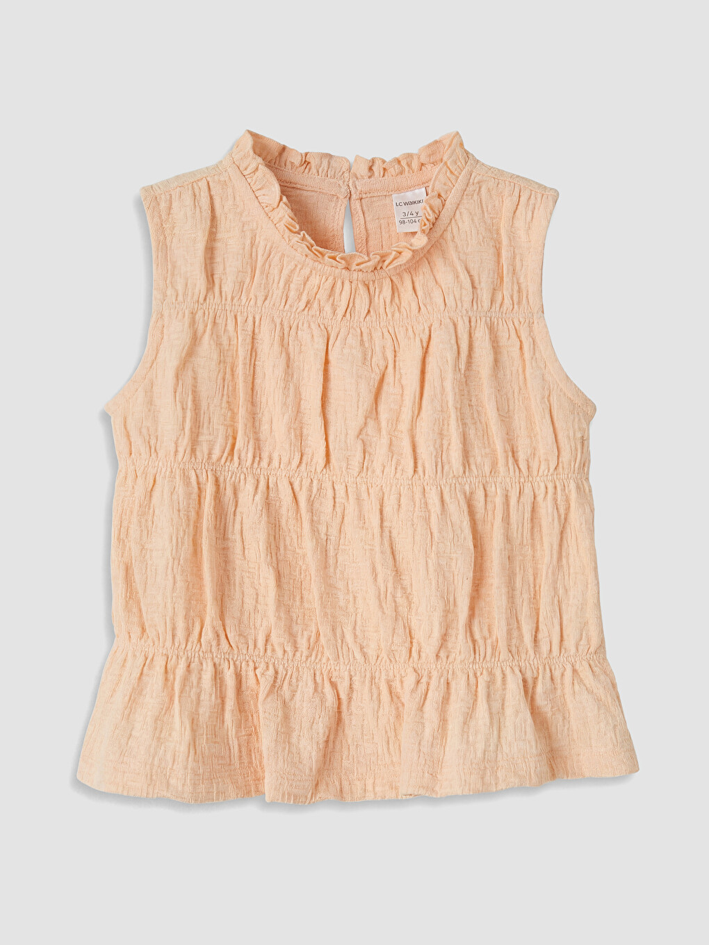 Mercan Fırfırlı Kız Çocuk Bluz