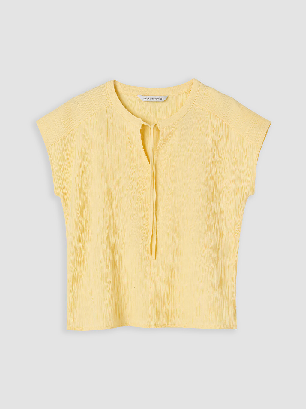 Tie Neck Textured Blouse-4