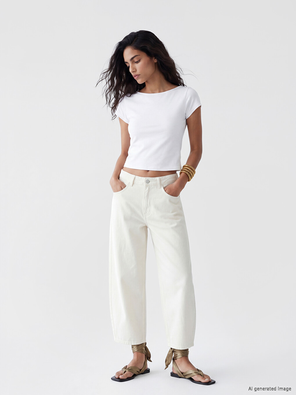 Slash Neck Modal Blend Women's Crop-1