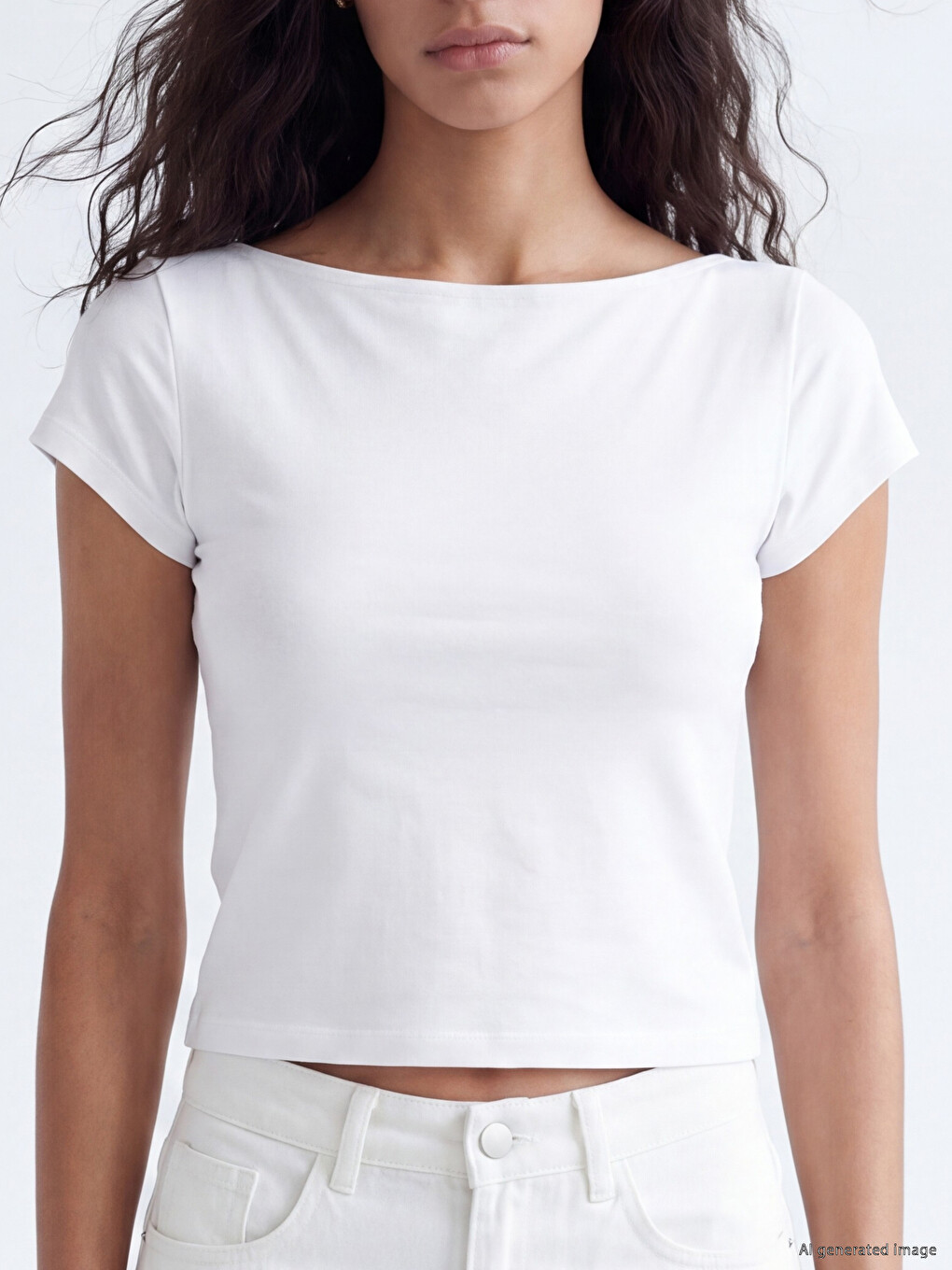 Slash Neck Modal Blend Women's Crop-2