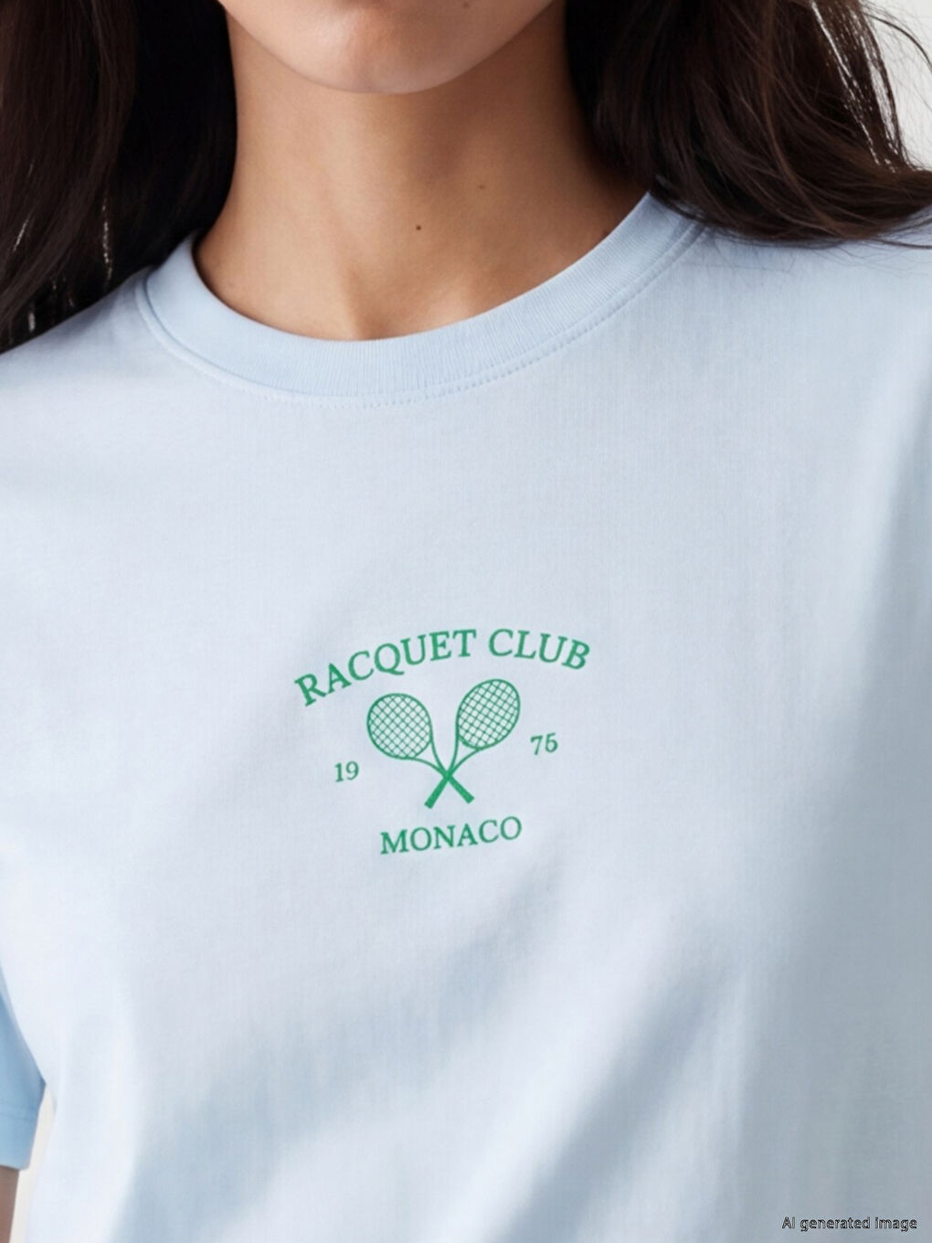 Mavi Monaco Nakışlı Kadın Tişört-2