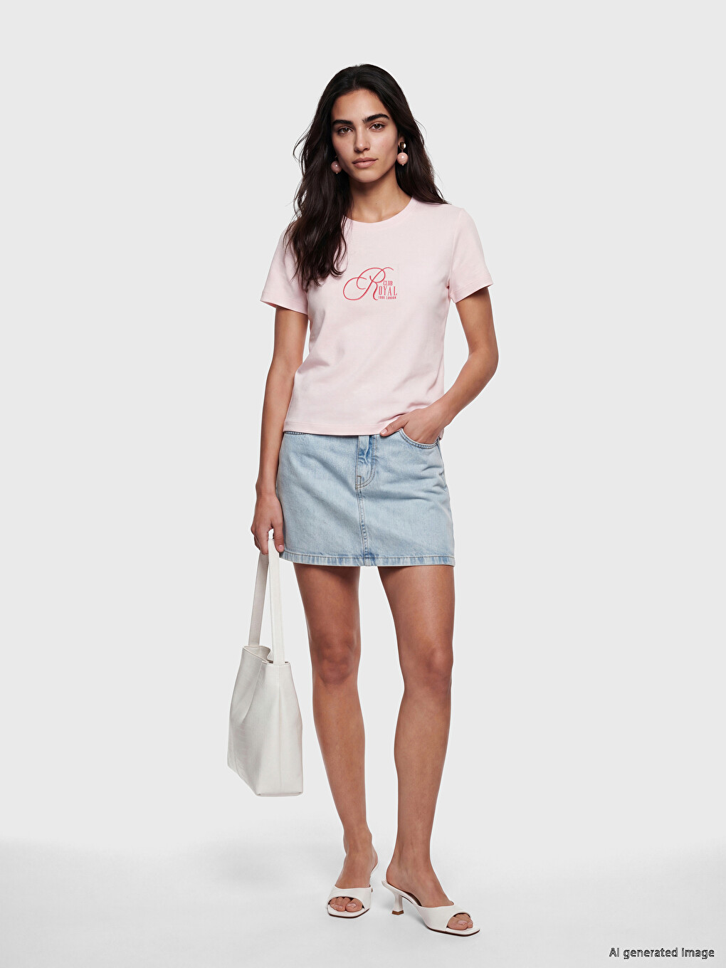 Crew Neck Embroidered Women's T-Shirt-1
