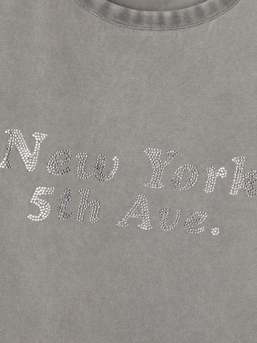 Crew Neck Rhinestone Embellished Women's T-shirt-5