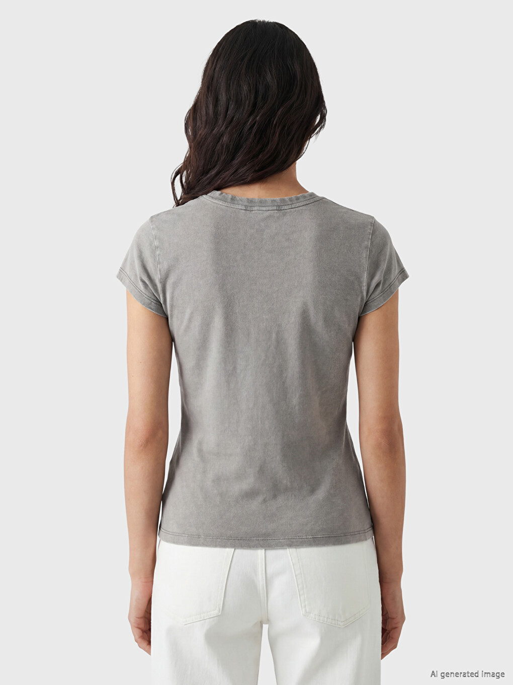 Crew Neck Rhinestone Embellished Women's T-shirt-3