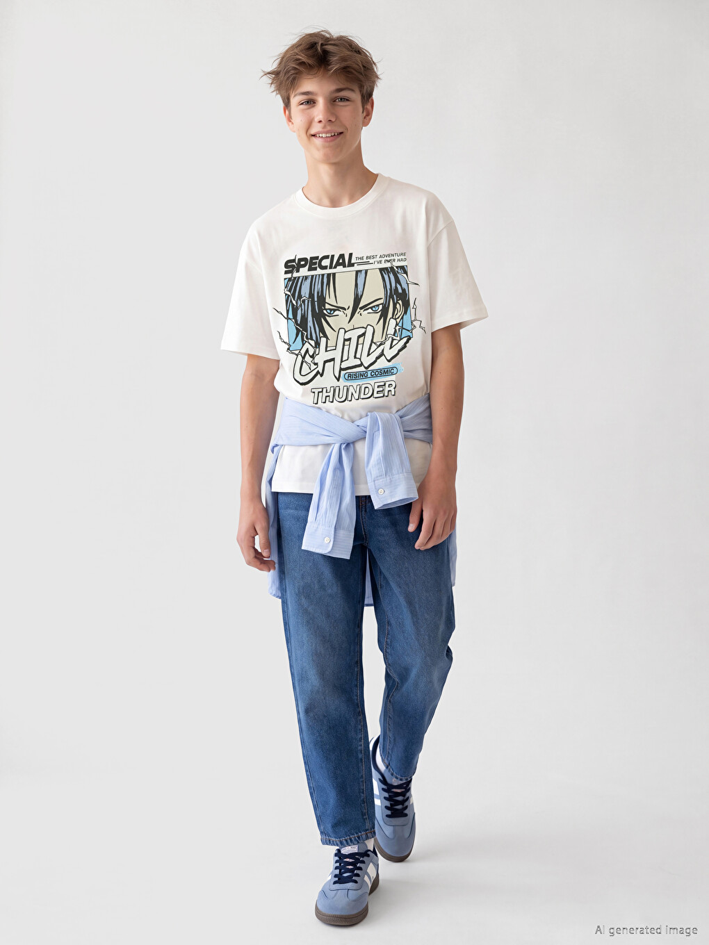 Crew Neck Printed Boys' T-shirt-1