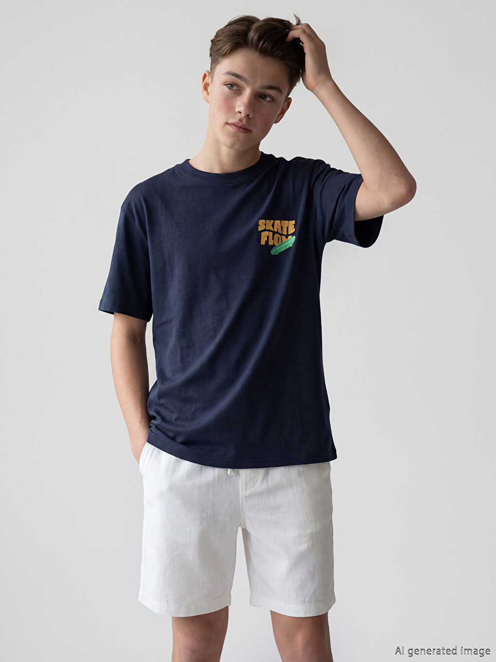 Crew Neck Printed Boys' T-shirt-1