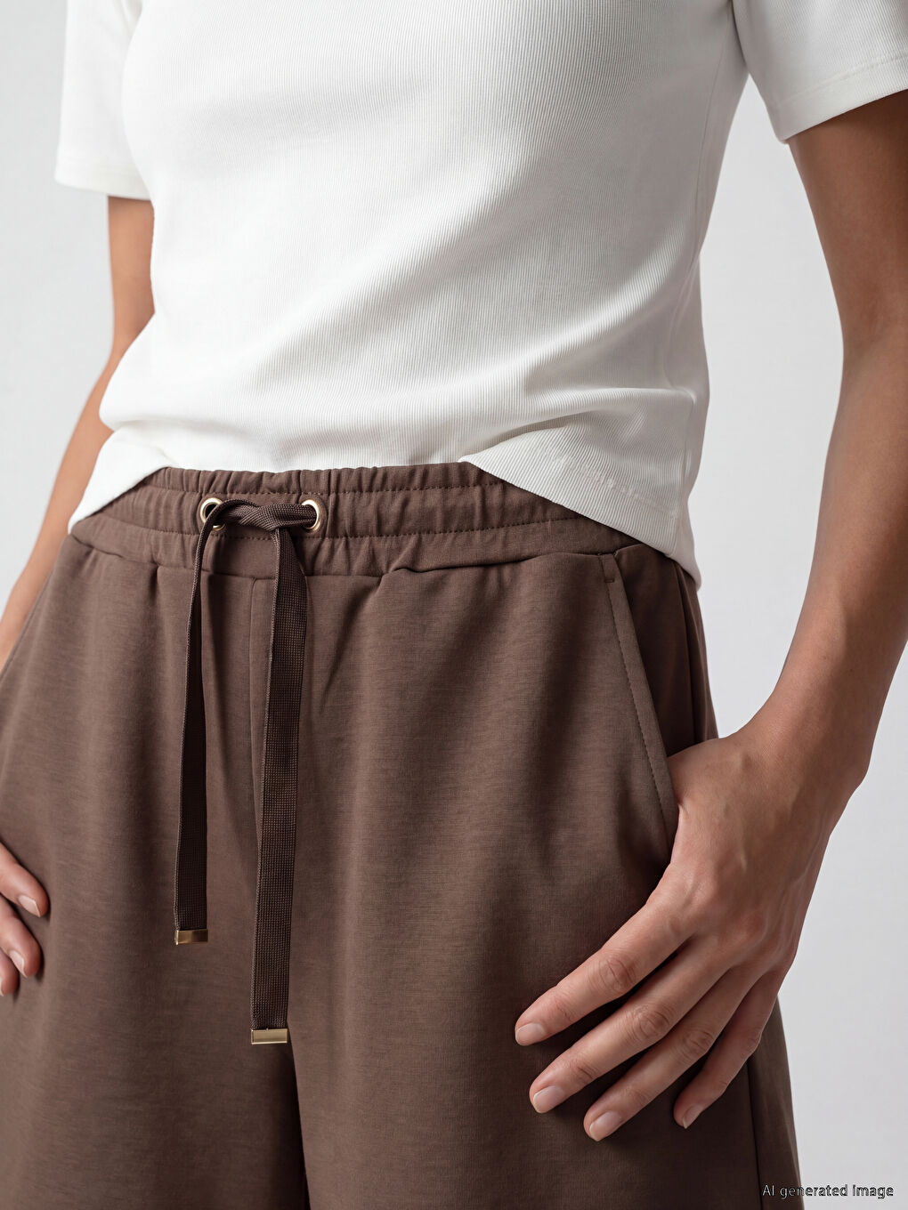 Elastic Waist Women's Shorts-2