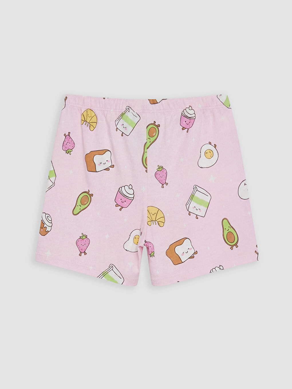 Pembe Desenli Kız Çocuk Pijama Şortu-1
