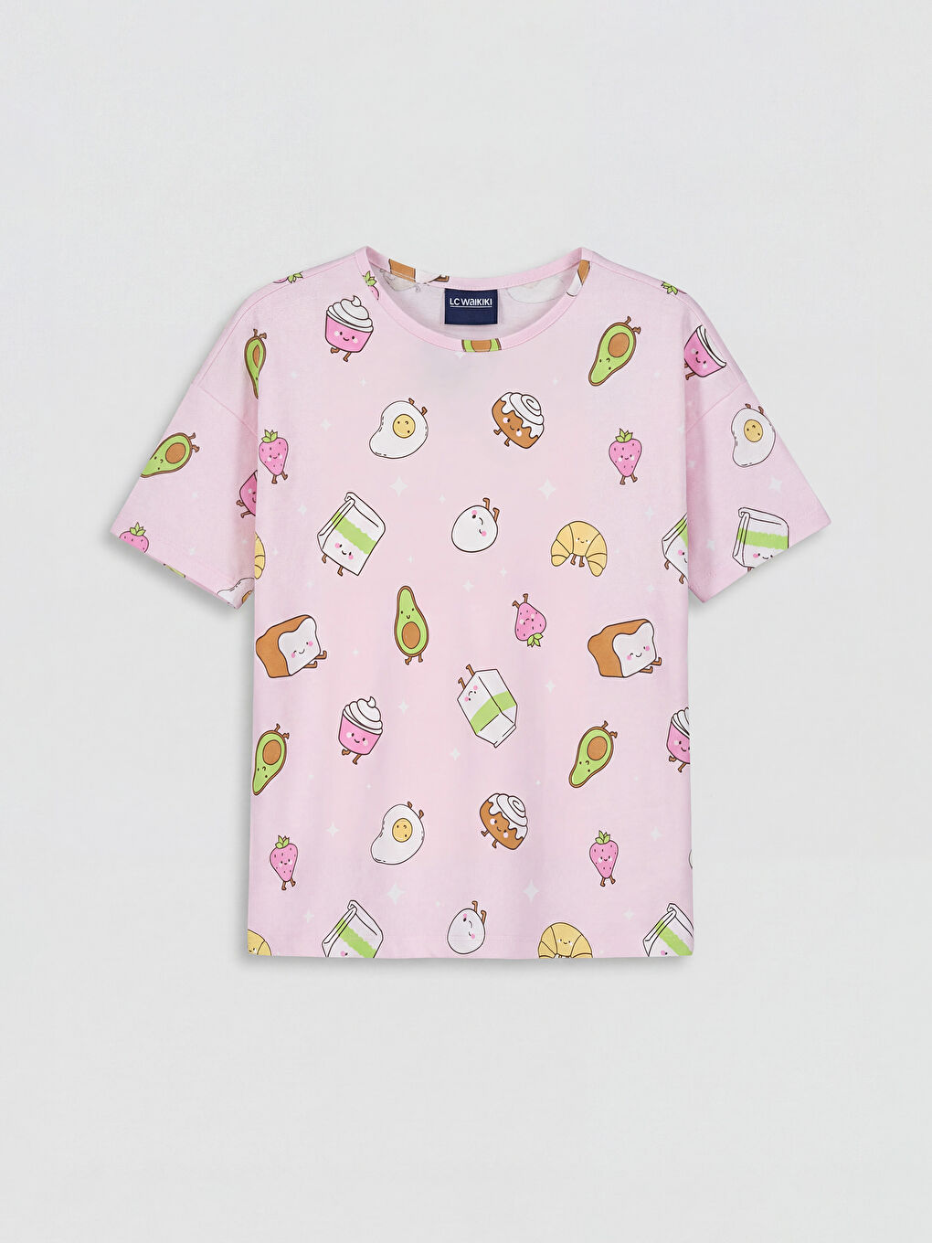 Pembe Bisiklet Yaka Baskılı Kız Çocuk Şortlu Pijama Takım-1