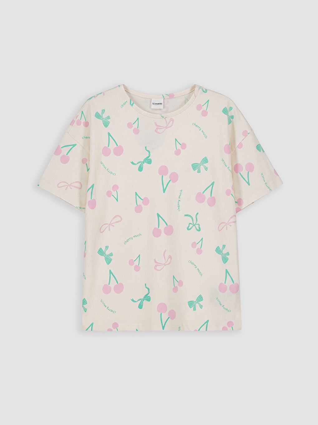 Pembe Baskılı Kız Çocuk Pijama Üst