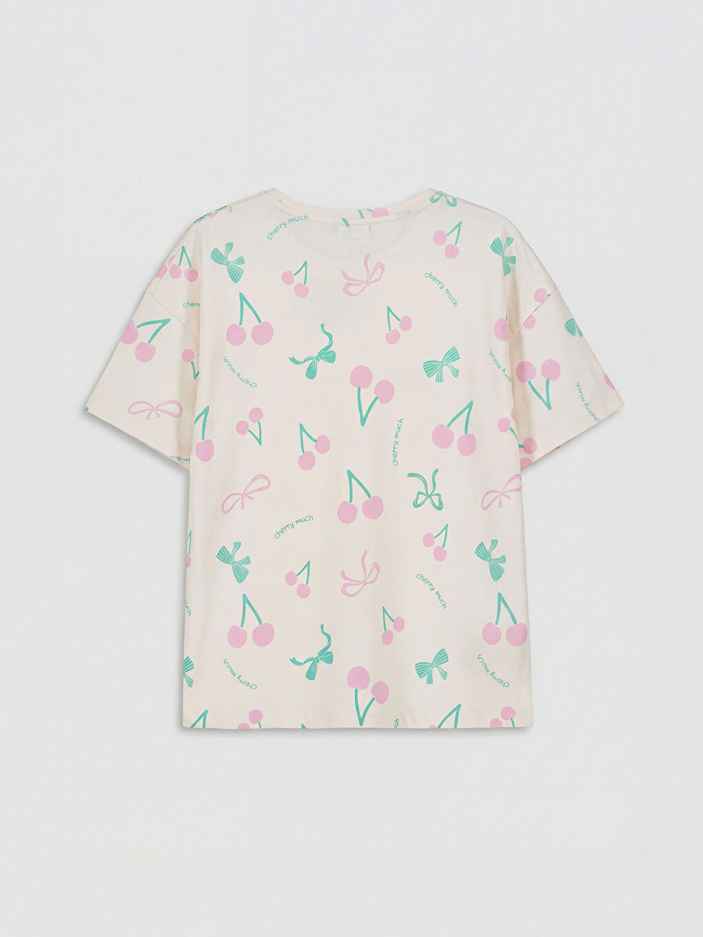 Pembe Baskılı Kız Çocuk Pijama Üst-1