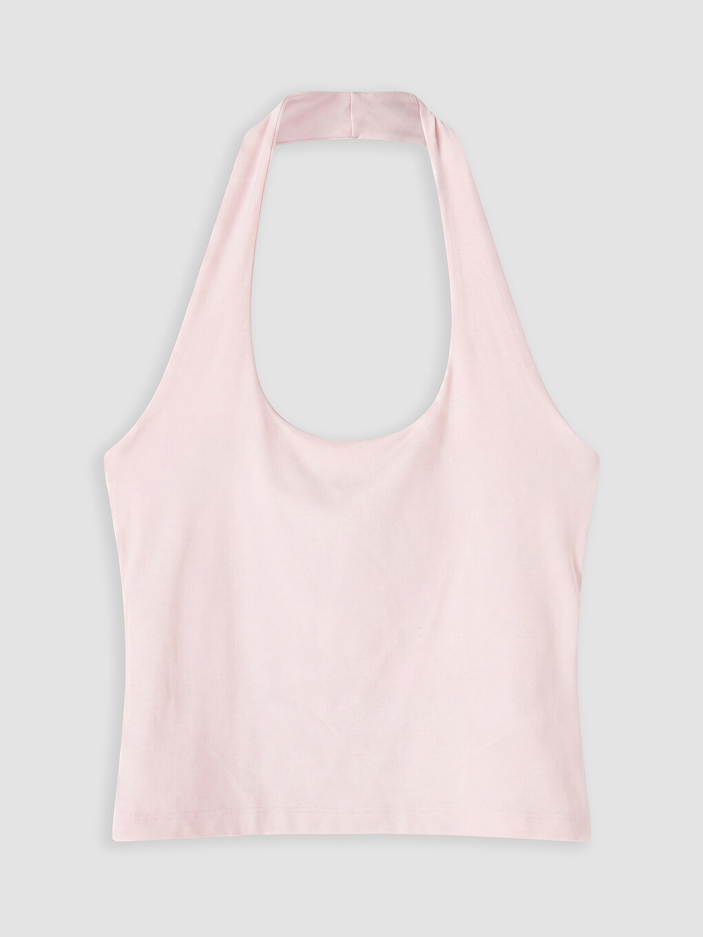 Pembe Halter Yaka Kadın Crop