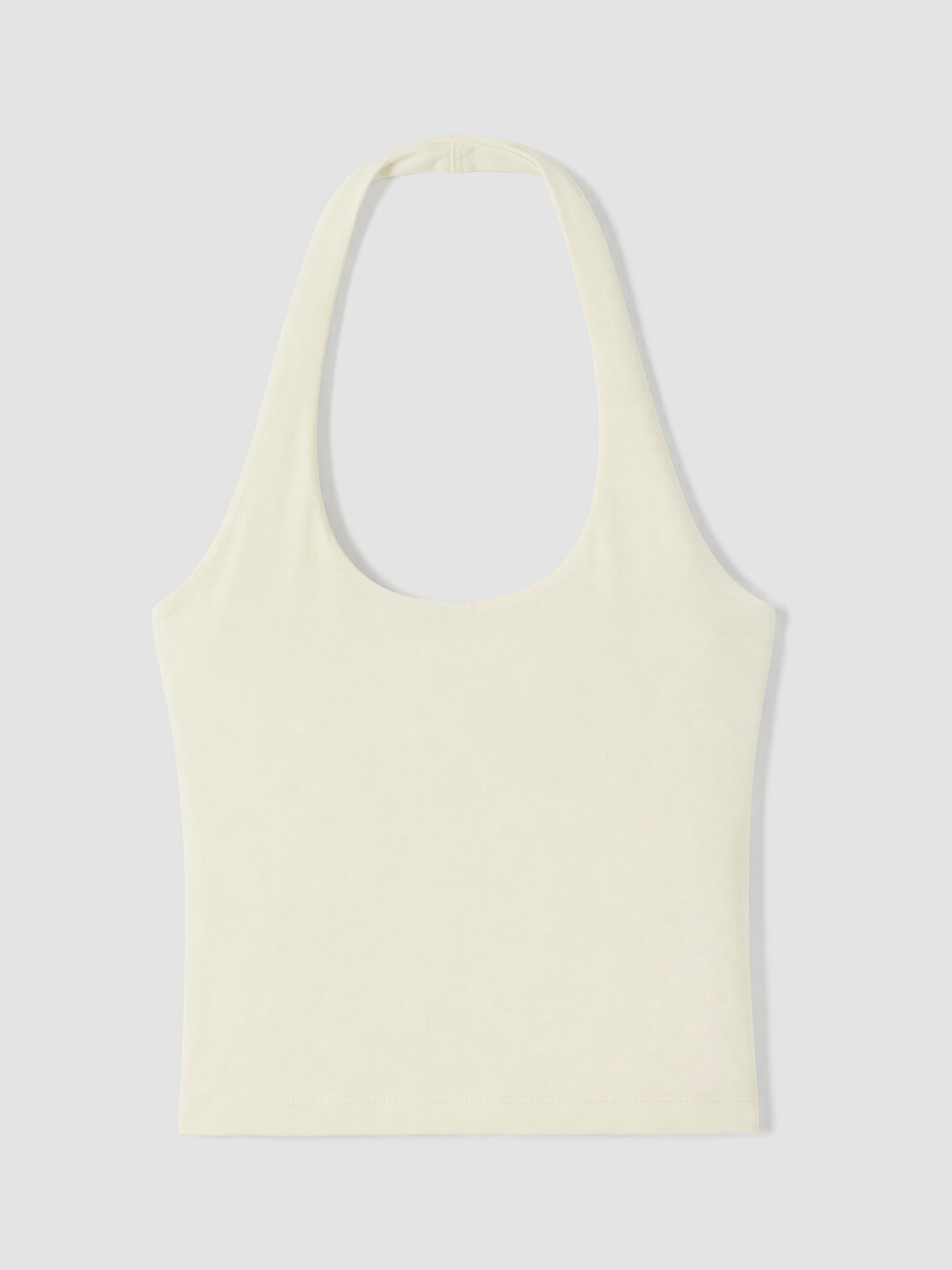 Sarı Halter Yaka Kadın Crop