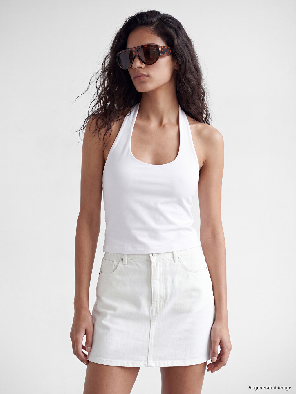 Haut Court Femme Col halter