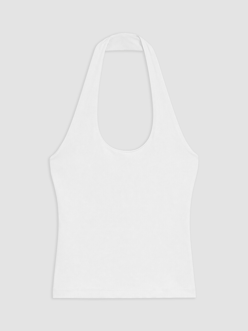 Beyaz Halter Yaka Kadın Crop
