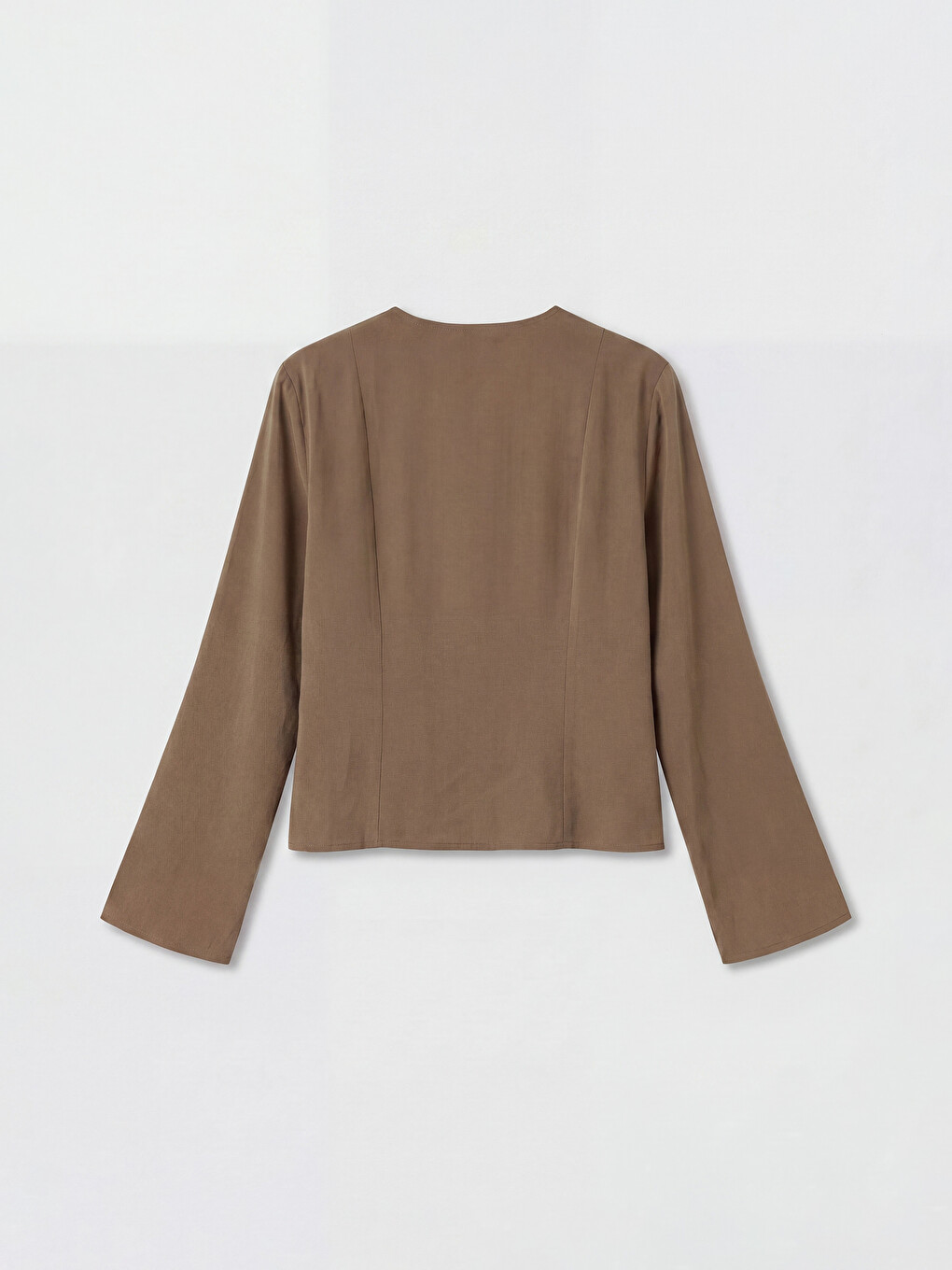 V Neck Tie Detail Blouse-5